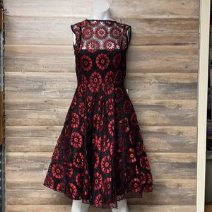 Voodoo Vixen Crimson Lace Sleeveless Flare Dress NWT G9